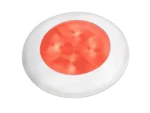 Hella Marine Slim Line LED 'Enhanced Brightness' Round Courtesy Lamp - Red LED - White Plastic Bezel - 12V