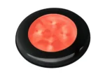 Hella Marine Slim Line LED 'Enhanced Brightness' Round Courtesy Lamp - Red LED - Black Plastic Bezel - 12V