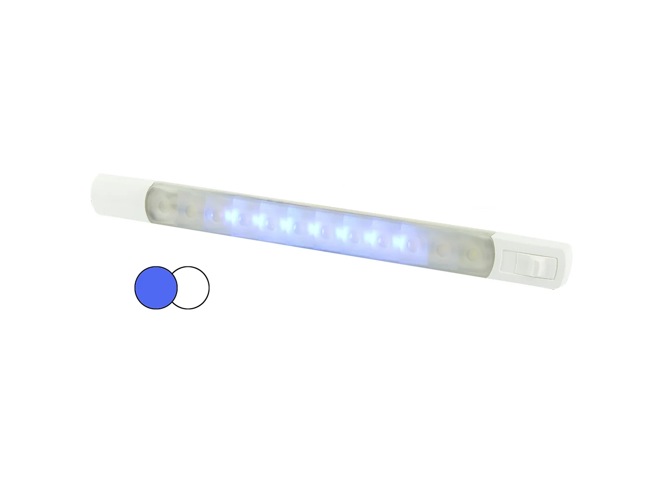 Hella Marine Surface Strip Light w/Switch - White/Blue LEDs - 12V