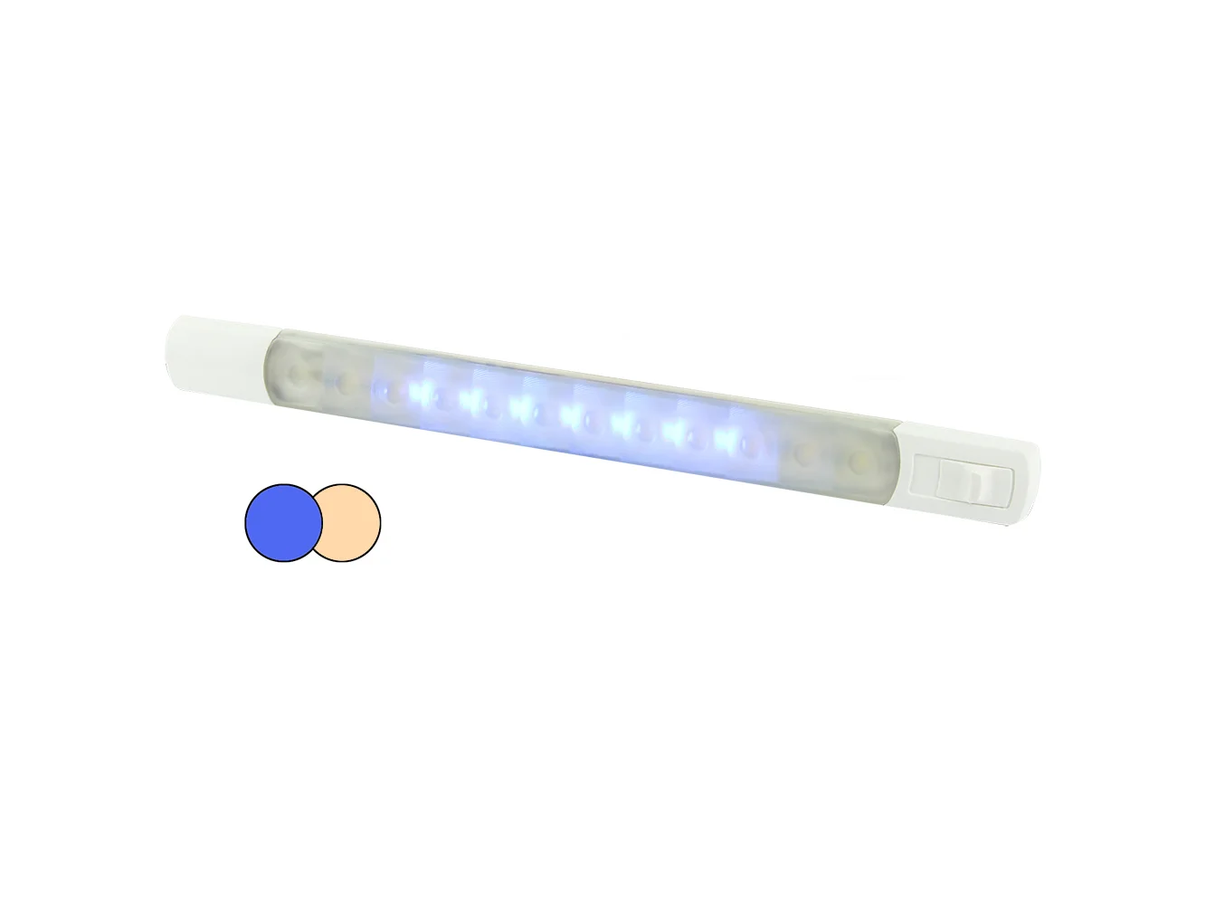 Hella Marine Surface Strip Light w/Switch - Warm White/Blue LEDs - 12V