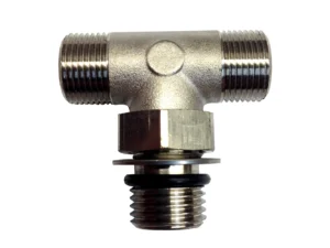 Uflex Boss Style T-Fitting - Nickel - ORB 6 to 3/8" COMP