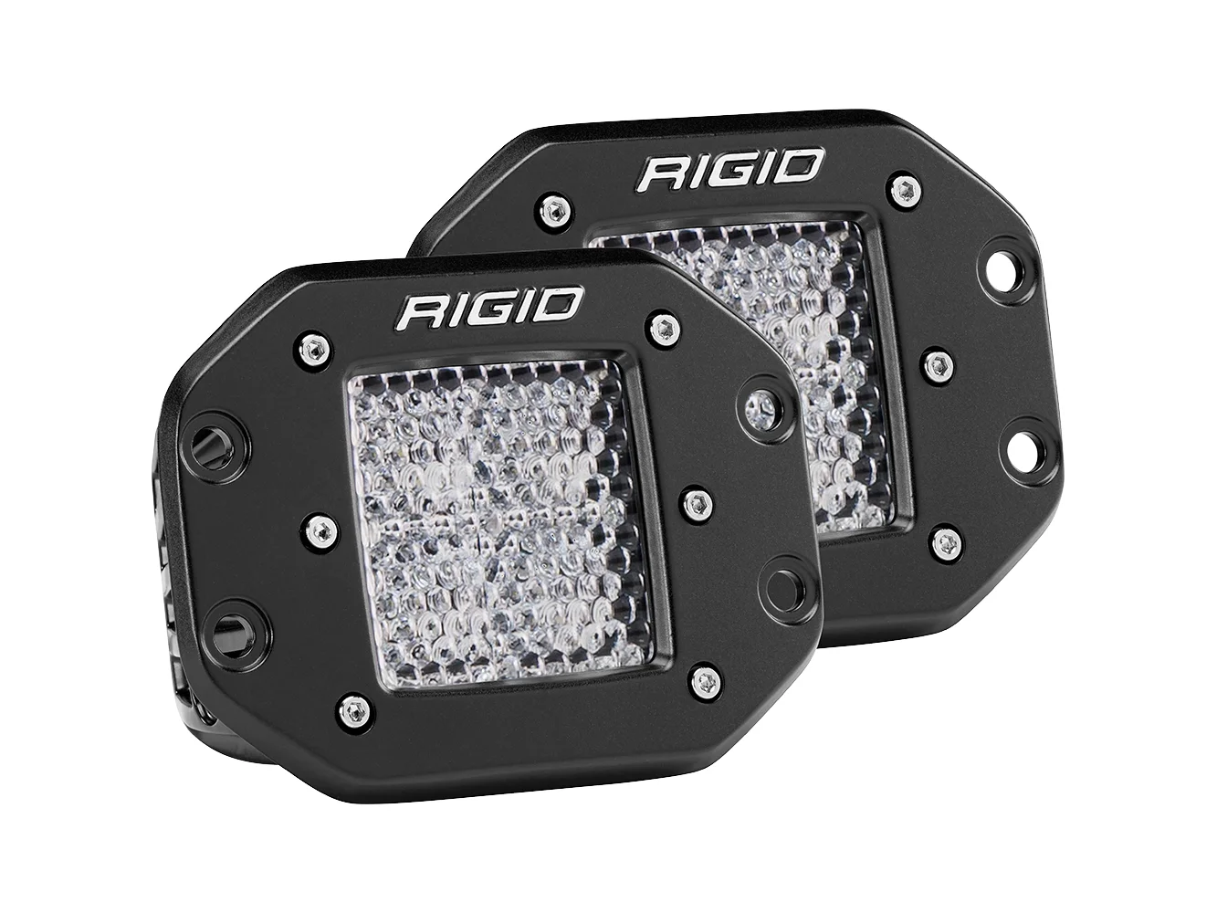 RIGID Industries D-Series PRO - Flush Mount - Diffused - Pair - Black
