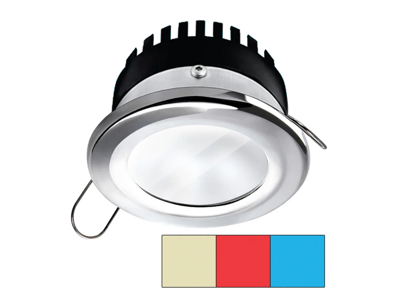 i2Systems Apeiron™ Pro A503 - 3W - Round -Cool White/Red/Blue - Round - Chrome Finish