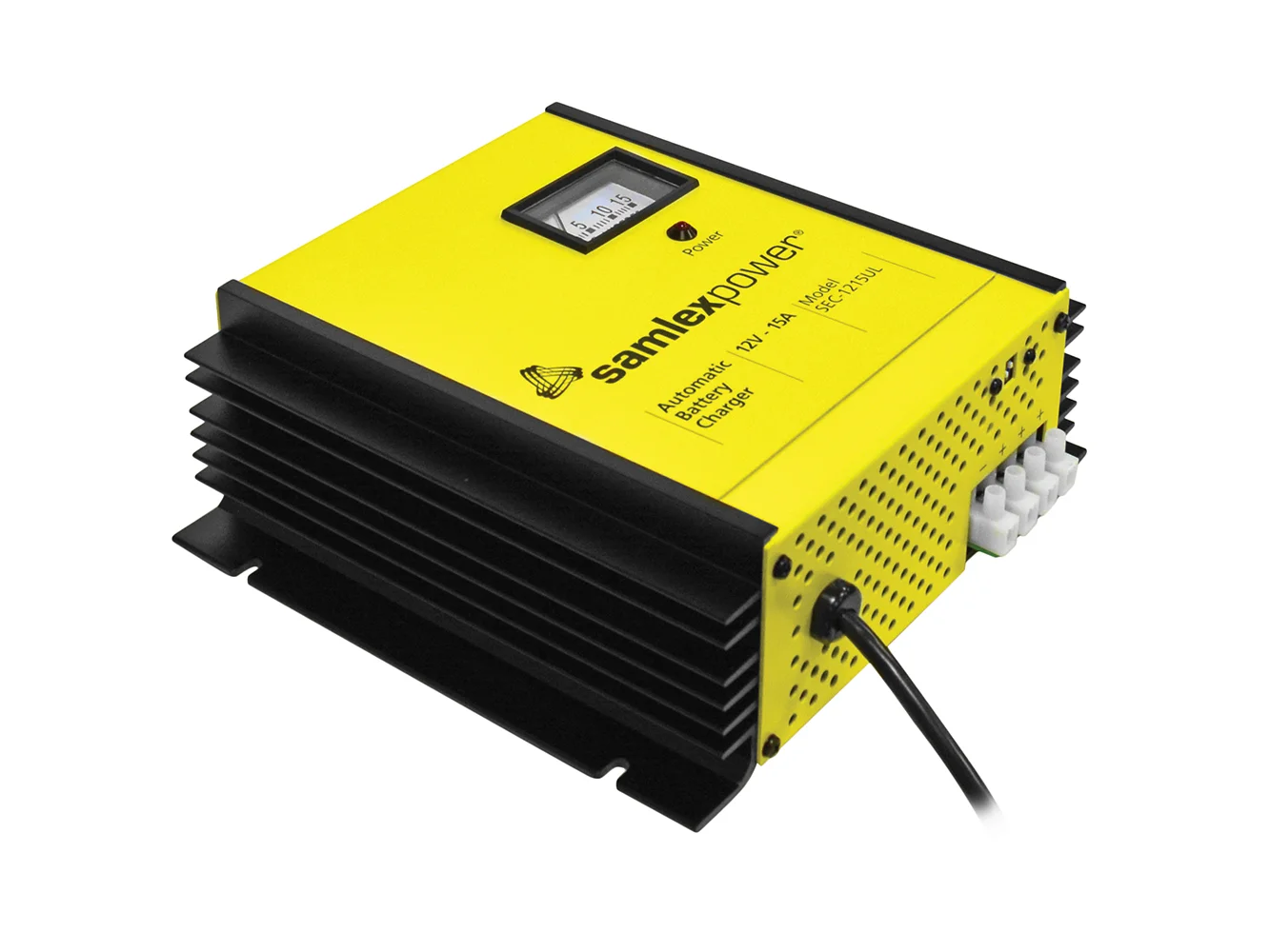 Samlex 15A Battery Charger - 12V - 3-Bank - 3-Stage w/Dip Switch & Lugs