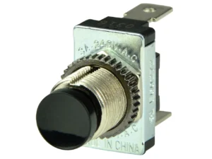 BEP Black SPST Momentary Contact Switch - OFF/(ON)