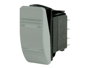 BEP DPDT Contura Switch - 2-Amber LEDs - Gray - ON/ON