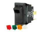 BEP SPST Rocker Switch - 1-LED w/4-Colored Covers - 12V/24V - ON/OFF