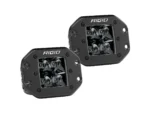 RIGID Industries D-Series PRO Flush Mount - Spot LED - Midnight Edition - Pair - Black