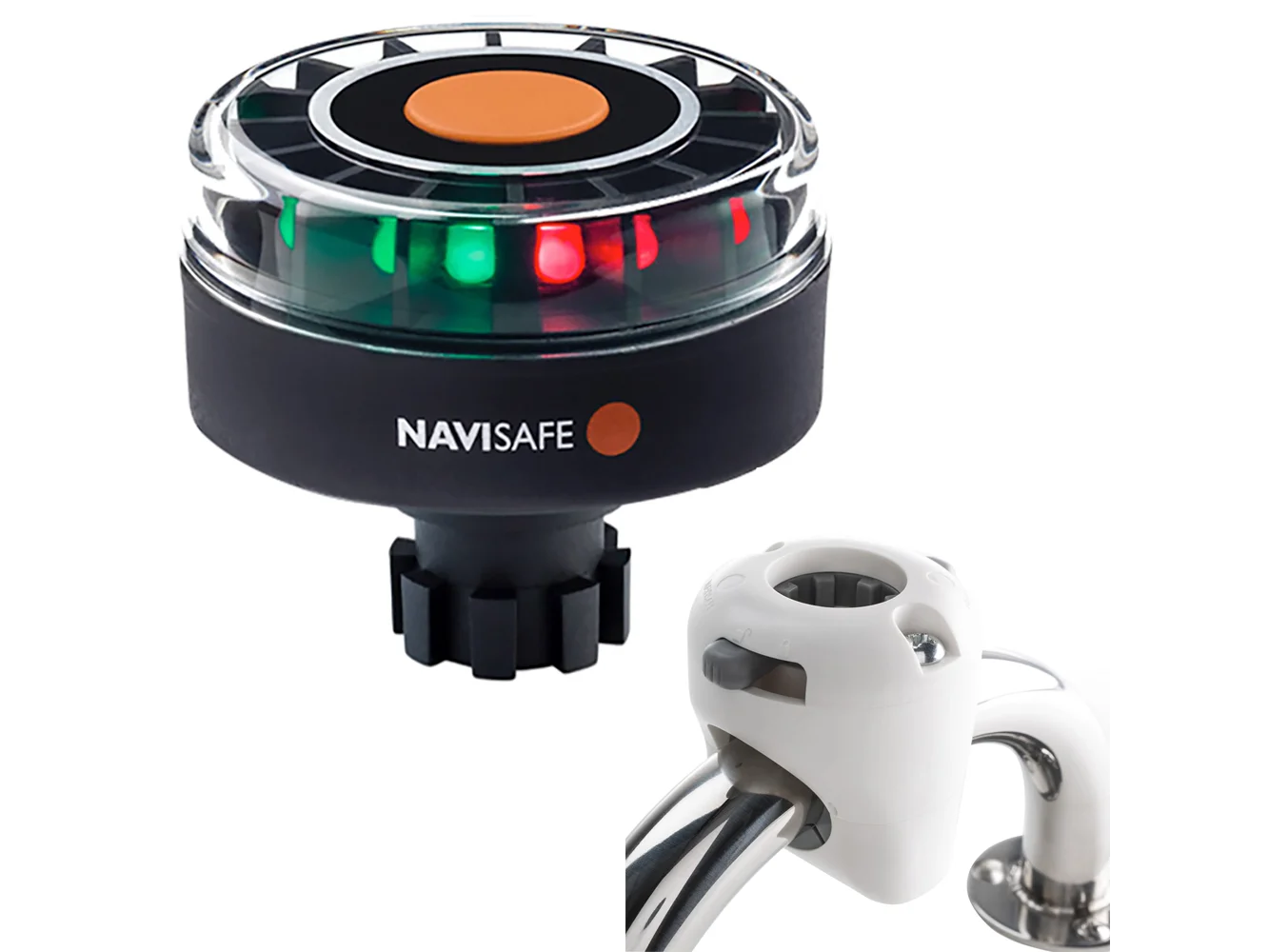 Navisafe Navilight Tricolor 2NM w/Navibolt Base & Rail Mount - White