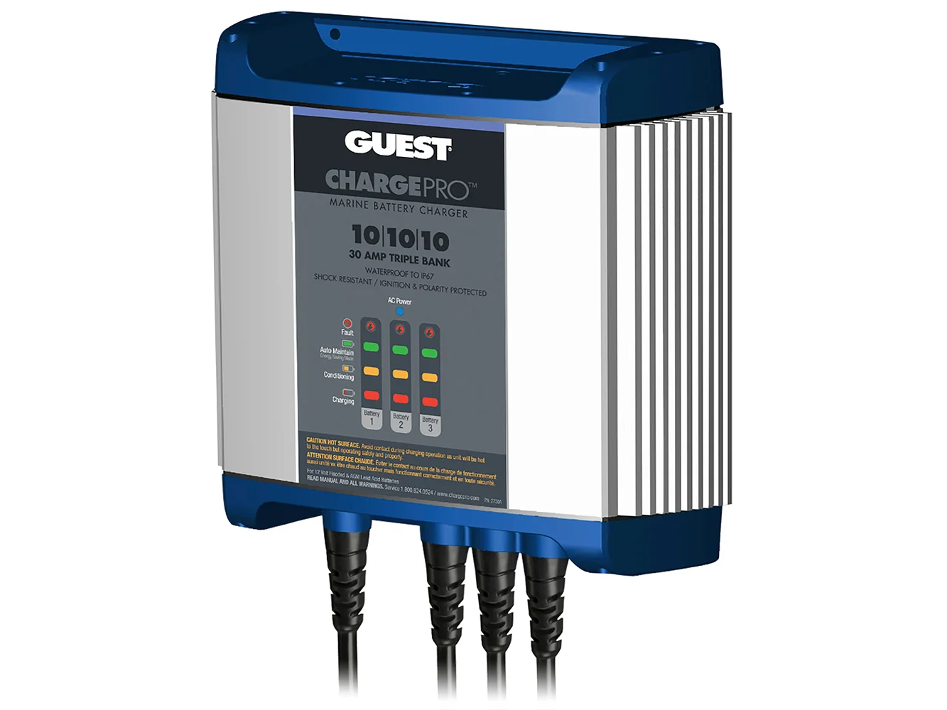 Guest On-Board Battery Charger 30A / 12V - 3 Bank - 120V Input