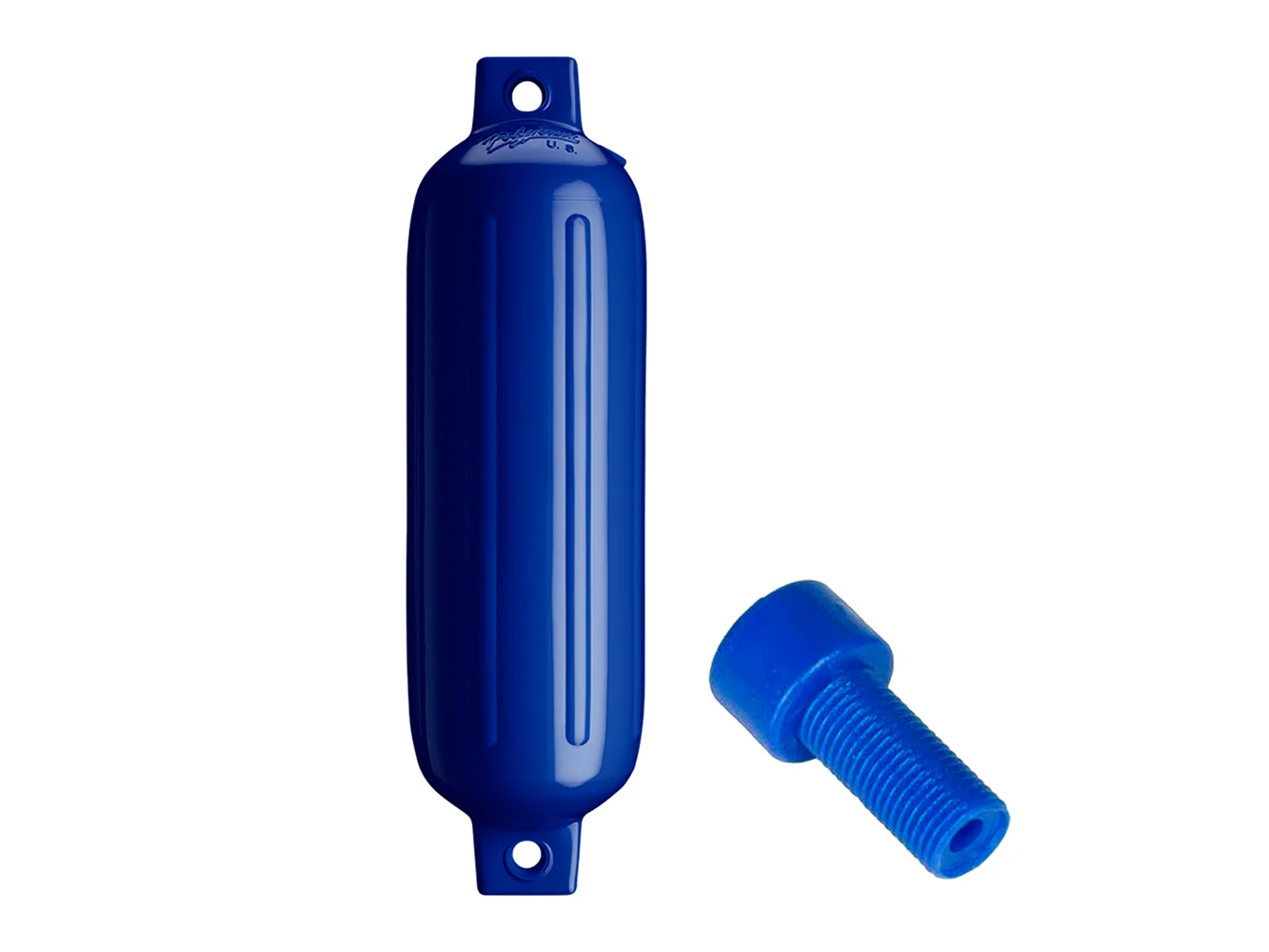 Polyform G-3 Twin Eye Fender 5.5" x 19" - Cobalt Blue w/Adapter