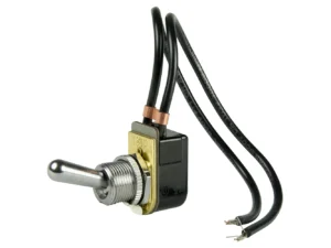 BEP SPST Chrome Plated Toggle Switch Wire Leads - ON/OFF