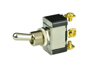 BEP SPDT Chrome Plated Toggle Switch - ON/OFF/(ON)