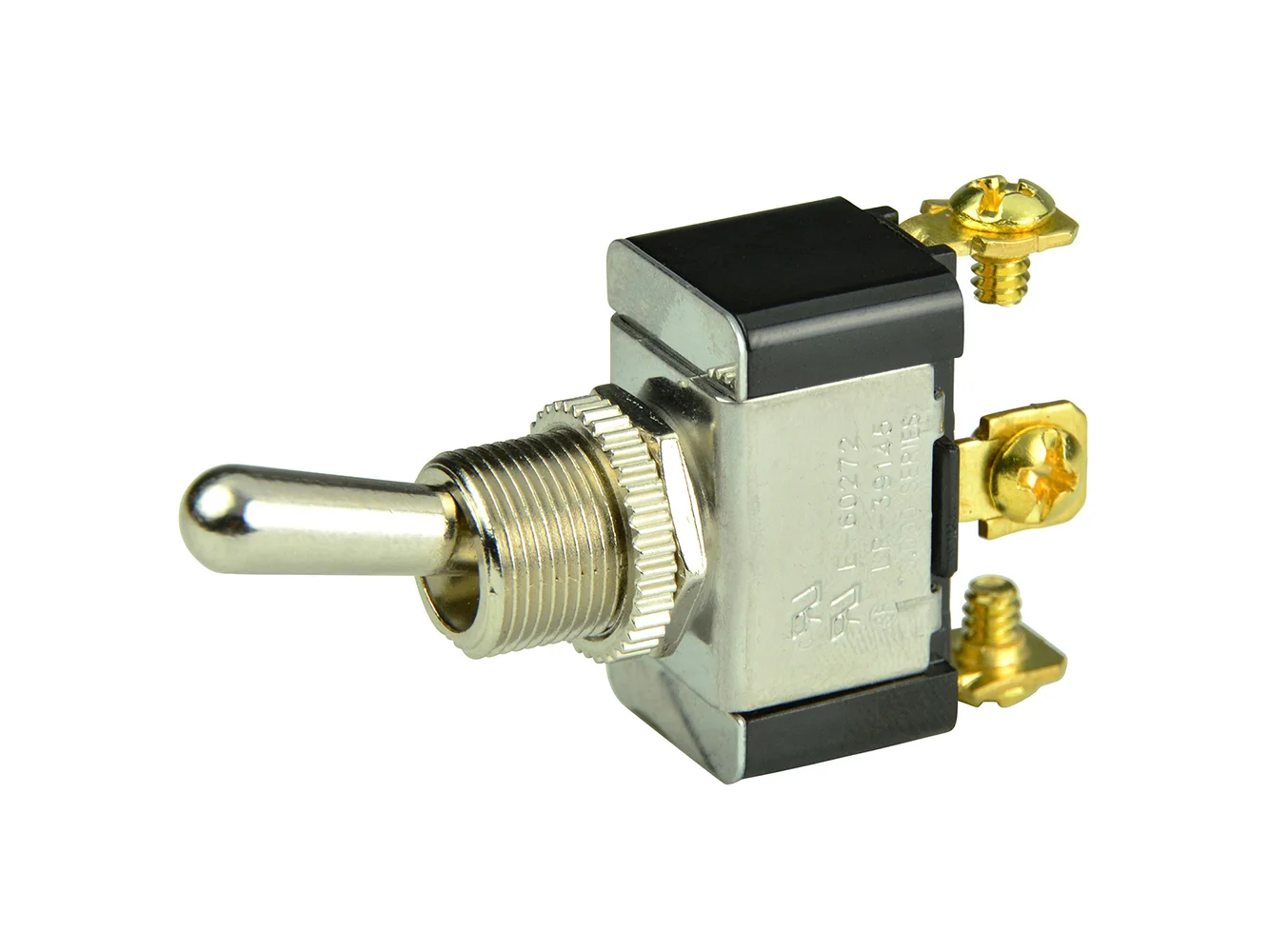 BEP SPDT Chrome Plated Toggle Switch - ON/OFF/(ON)
