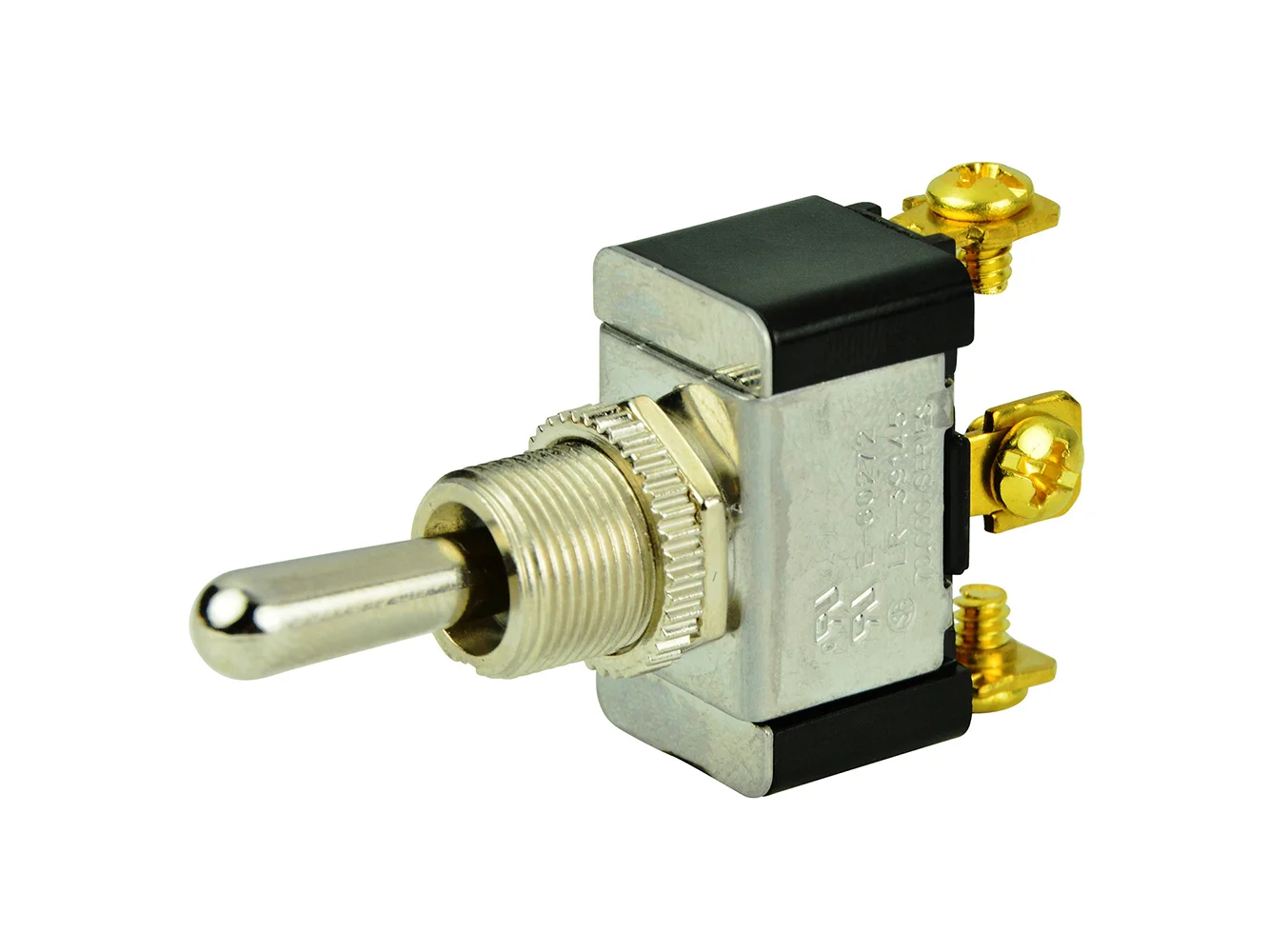 BEP SPDT Chrome Plated Toggle Switch - (ON)/OFF/(ON)
