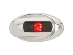 Attwood LightArmor Vertical Surface Mount Navigation Light - Oval - Port (red) - Stainless Steel - 2NM