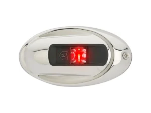 Attwood LightArmor Vertical Surface Mount Navigation Light - Oval - Port (red) - Stainless Steel - 2NM
