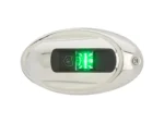 Attwood LightArmor Vertical Surface Mount Navigation Light - Oval - Starboard (green) - Stainless Steel - 2NM