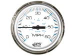 Faria Chesapeake White SS 4" Studded Speedometer - 60MPH (GPS)