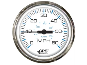 Faria Chesapeake White SS 4" Studded Speedometer - 60MPH (GPS)
