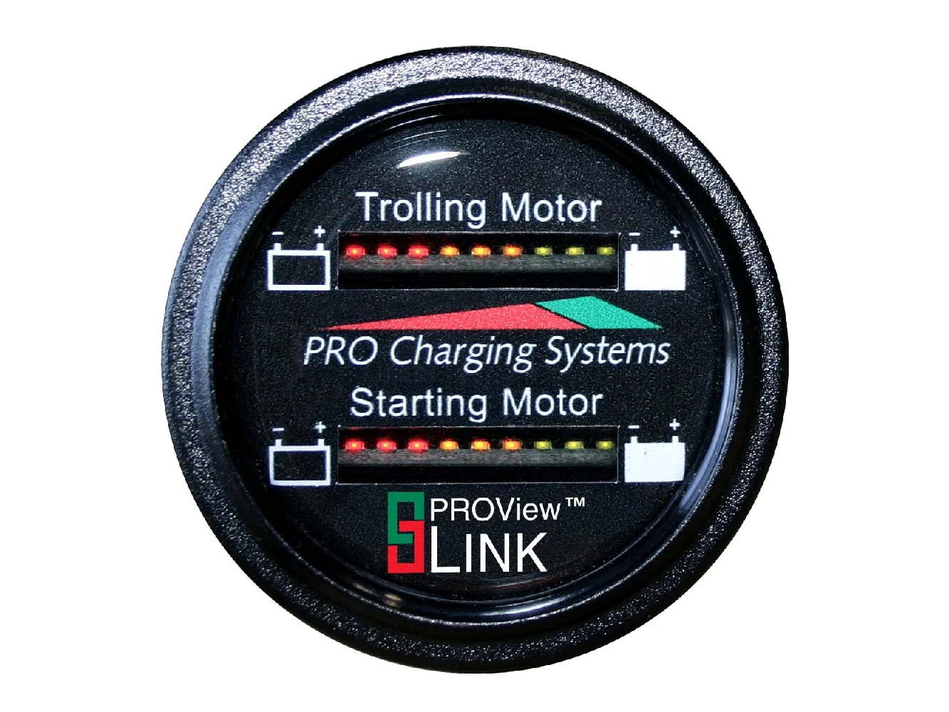 Dual Pro Battery Fuel Gauge - Marine Dual Read Battery Monitor - 12V/24V System - 15' Battery Cable