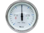 Faria 4" Chesapeake SS White Engine Synchronizer - Dual Gas & Var Ratio Alt Diesel