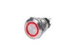 Blue Sea 4163 SS Push Button Switch - Off-(On) - Red - 10A