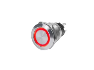 Blue Sea 4163 SS Push Button Switch - Off-(On) - Red - 10A