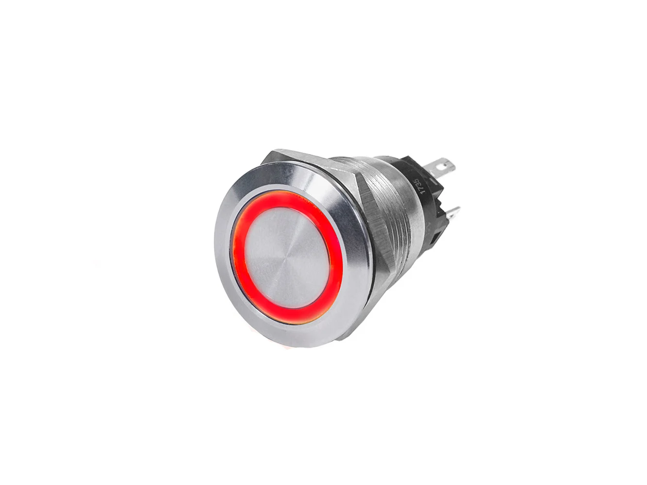 Blue Sea 4163 SS Push Button Switch - Off-(On) - Red - 10A