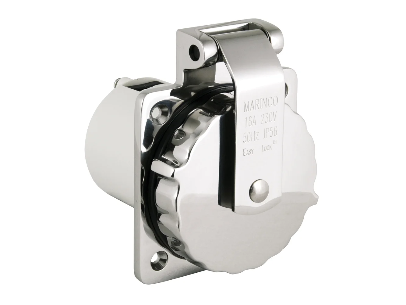 Marinco 16A 230V Easy Lock 316 Stainless Steel Inlet