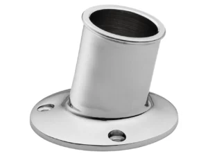 Whitecap Top-Mounted Flag Pole Socket - CP/Brass - 1-1/4" ID