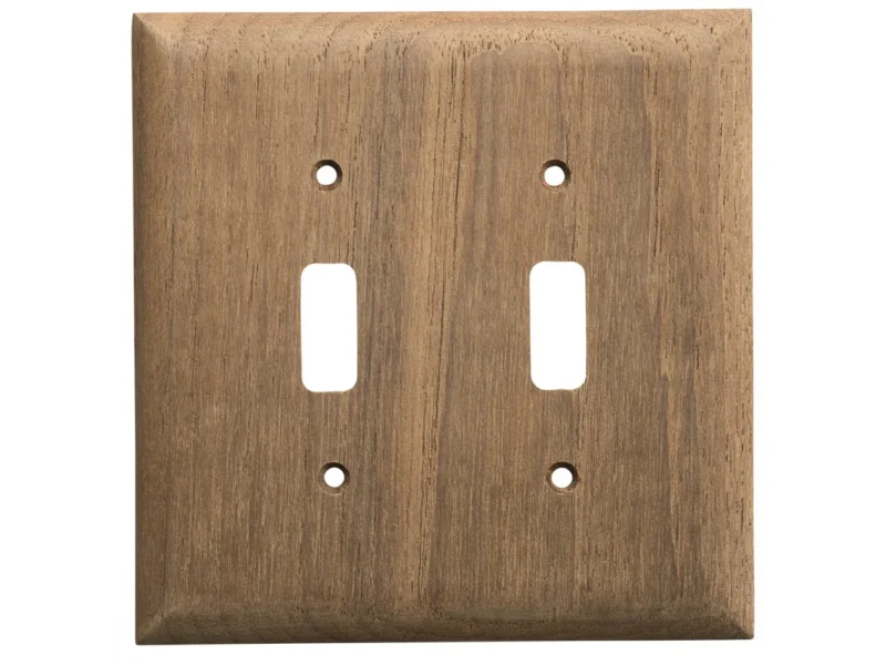 Whitecap Teak 2-Toggle Switch/Receptacle Cover Plate