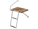 Whitecap Teak Swim Platform w/2-Step Telescoping Ladder f/Boats w/Outboard Motors