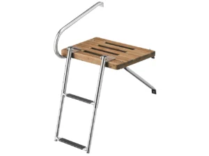Whitecap Teak Swim Platform w/2-Step Telescoping Ladder f/Boats w/Outboard Motors