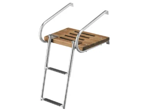 Whitecap Teak Swim Platform w/2-Step Telescoping Ladder f/Boats w/Inboard/Outboard Motors
