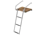 Whitecap Teak Swim Platform w/3-Step Telescoping Ladder f/Boats w/Inboard/Outboard Motors