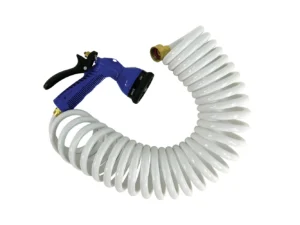 Whitecap 25' White Coiled Hose w/Adjustable Nozzle