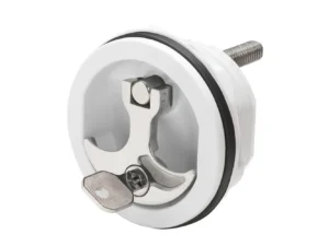 Whitecap Compression Handle CP Zamac/White Nylon Locking Fresh Water Use Only