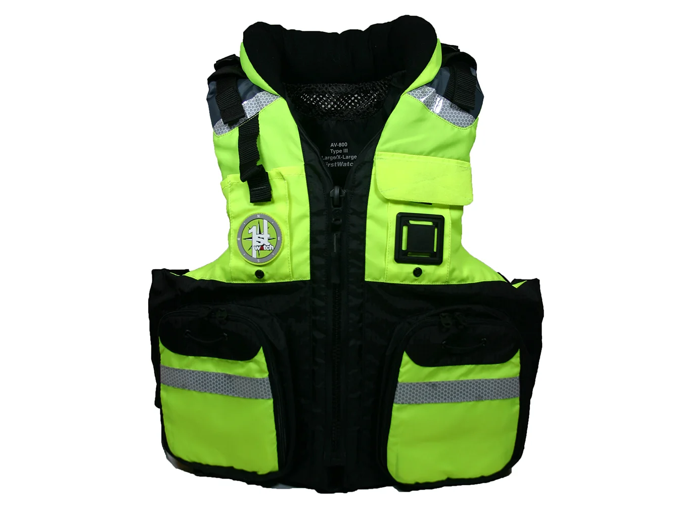 First Watch AV-800 Four Pocket Flotation Vest - Hi-Vis Yellow - XXL to3XL