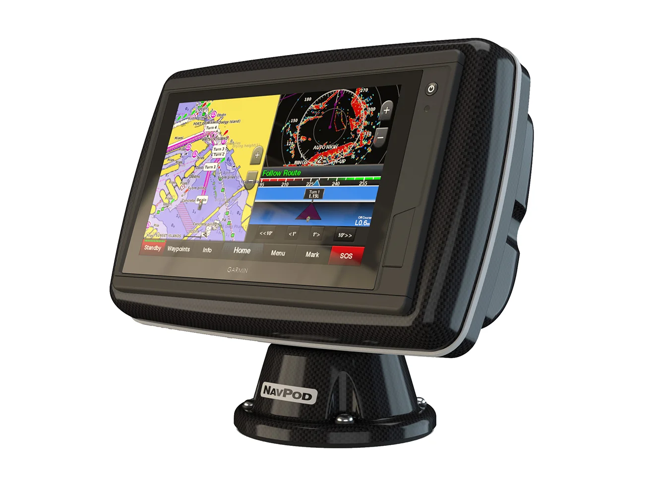 NavPod PowerPod Pre-Cut f/Garmin GPSMAP® 942xs, 942, 922xs & 922 - Carbon Black
