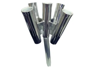 Tigress Five Rod Cluster - Bent Butt - Polished Aluminum