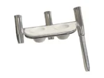 Tigress Offset Triple Rod Holder w/Cup Holders - Port Side - Polished Aluminum
