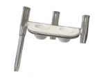 Tigress Offset Triple Rod Holder w/Cup Holders - Starboard Side - Polished Aluminum