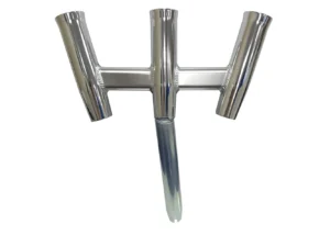 Tigress GS Trident Rod Holder - Bent Butt - Polished Aluminum