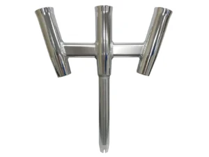 Tigress GS Trident Rod Holder - Straight Butt - Polished Alumunim