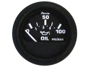 Faria Euro Black 2" Oil Pressure Gauge (100 PSI)