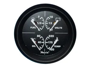 Faria Euro Black 4" Multifunction Gauge - Volt/Fuel/Oil/Water Temperature