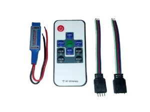 Lunasea Multifunction Indoor RGB LED Controller w/Buttons & RF Remote 5/12/24 VDC