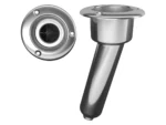 Mate Series Stainless Steel 15° Rod & Cup Holder - Drain - Round Top