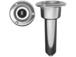 Mate Series Stainless Steel 0° Rod & Cup Holder - Drain - Round Top
